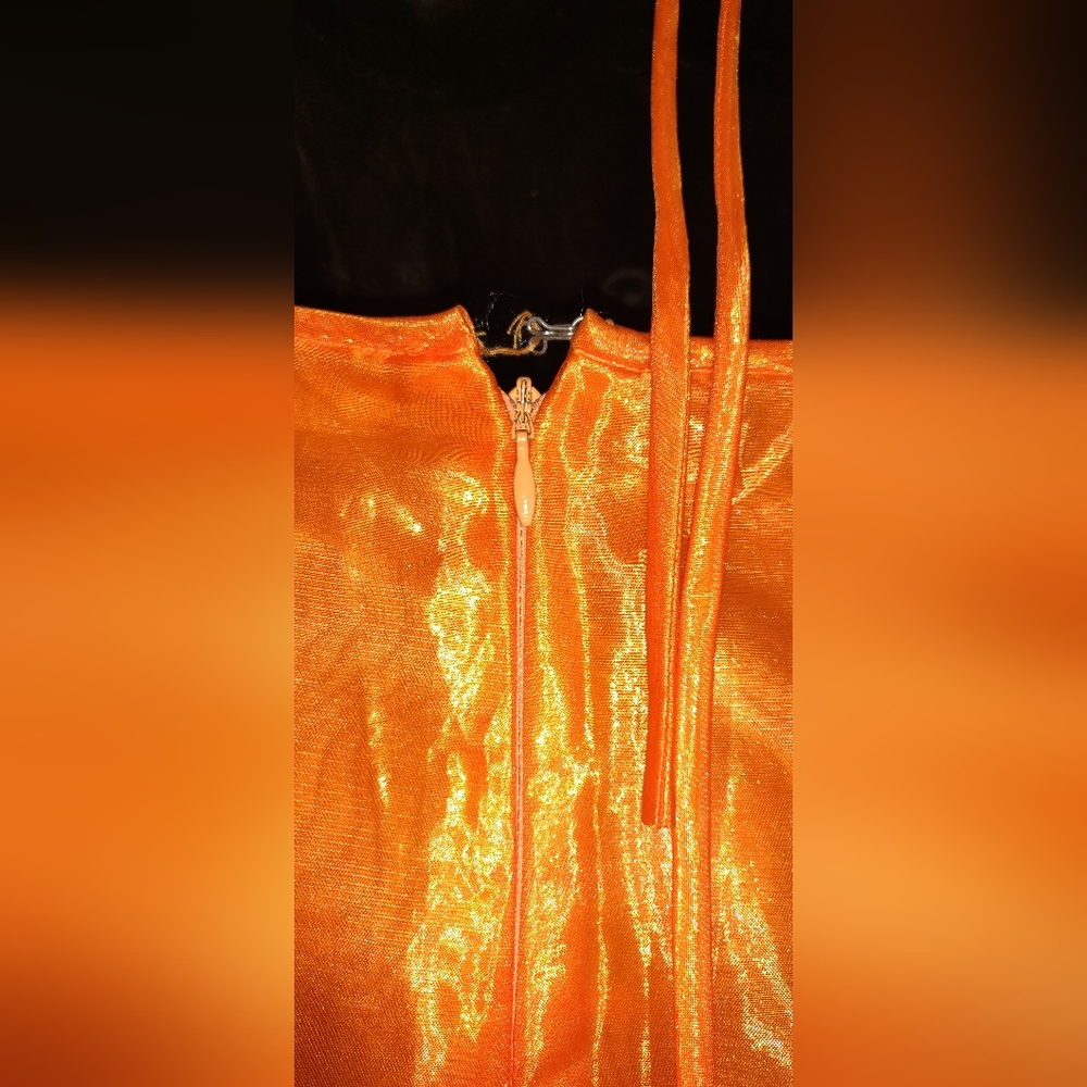 ⬇️REDUCED⬇️ GUNNE SAX Orange Chiffon 2pc Dress Size 9 NWT Vintage FLAWED Jessica - Picture 15 of 16